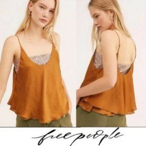 NWT Intimately Free People "turn it on" satin sequin Cami in Amber size x-small